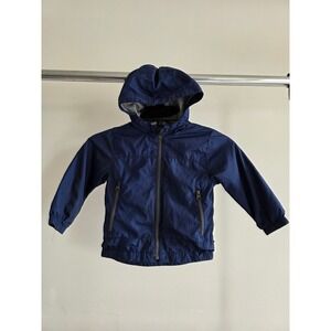 Baby Gap‎ Toddler Navy Blue Hooded Windbreaker Jacket Jersey Lined Size 2 Years